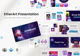 新拟态设计区块链NFT主题keynote模板 - 顶尖PPT