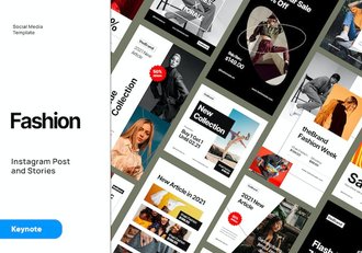 时尚行业Instagram内容创作与发布Keynote模板 - 顶尖PPT