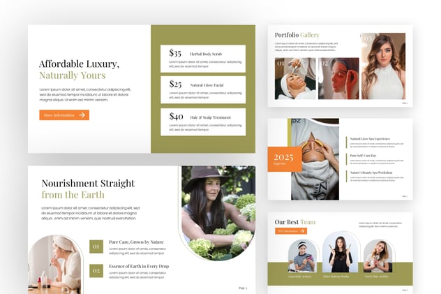 绿色自然生态美容护肤PPT模板 - 顶尖PPT