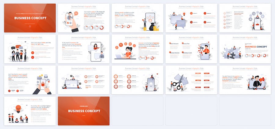 商务业务概念方案信息图形PPT模板 - 顶尖PPT