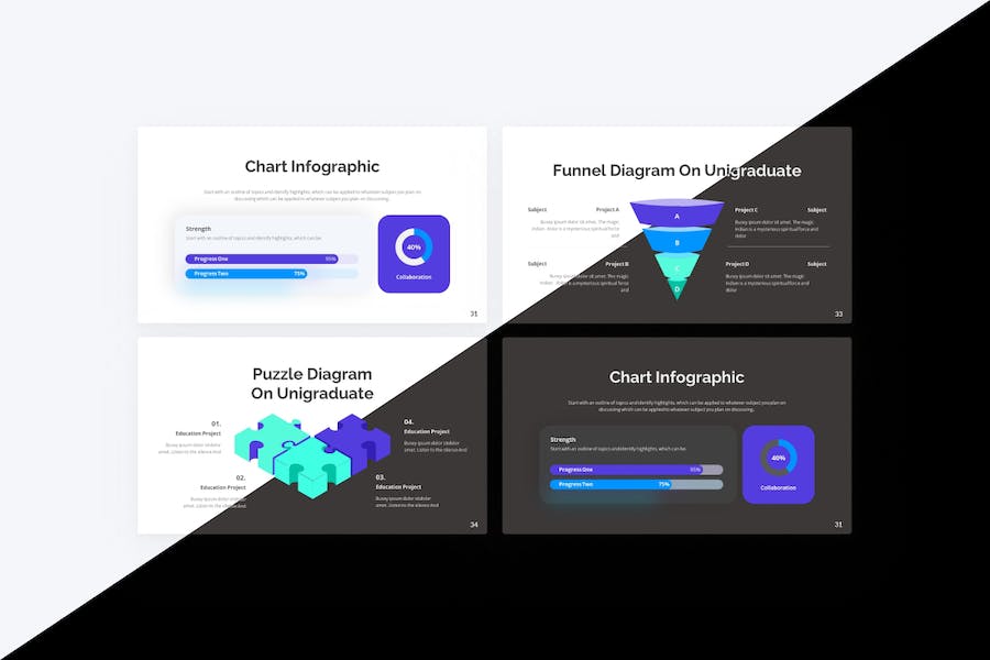 蓝色专业教育大学教育数据分析PPT模板 - 顶尖PPT