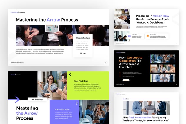 商务风格流程过程图形PPT模板 - 顶尖PPT