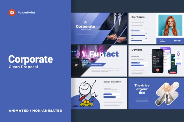 企业简约风格动画品牌提案PPT模板 - 顶尖PPT