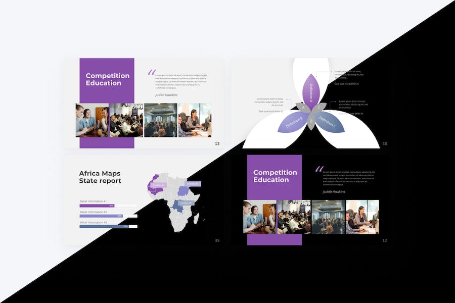 紫色现代教育培训机构keynote模板 - 顶尖PPT