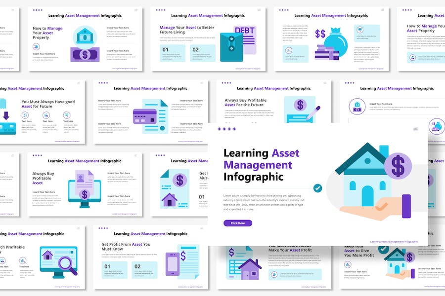 资产管理信息图形图表PPT模板 - 顶尖PPT