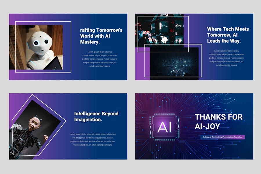 AI机器人人工智能IT技术PPT模板 - 顶尖PPT