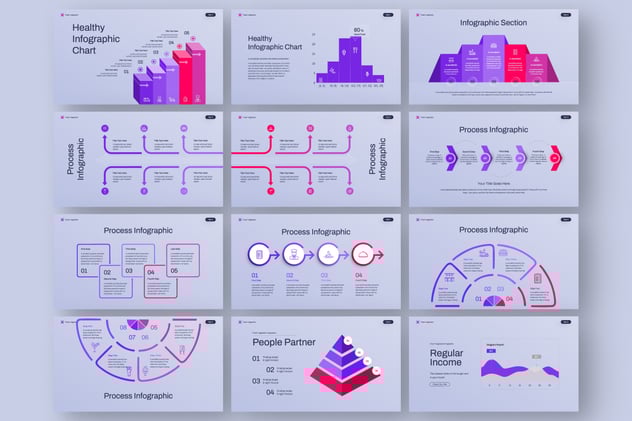 新鲜蔬菜信息图形PowerPoint模板 - 顶尖PPT