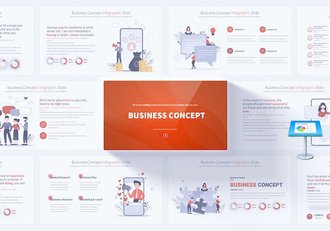 商务业务概念方案图形展示Keynote模板 - 顶尖PPT