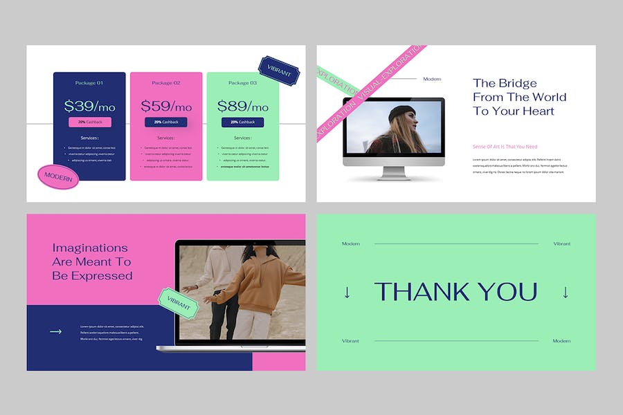 创意设计视觉展示作品集PPT模板 - 顶尖PPT