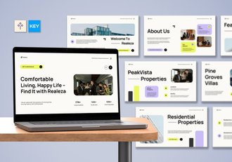 奶油绿现代房地产行业keynote模板 - 顶尖PPT