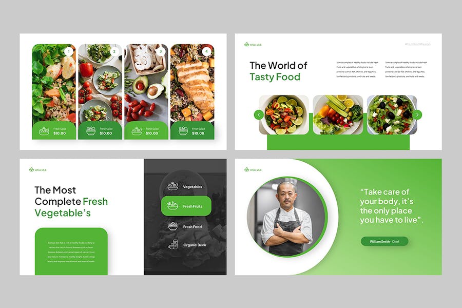 健康食品营养餐饮绿色生活PPT模板 - 顶尖PPT