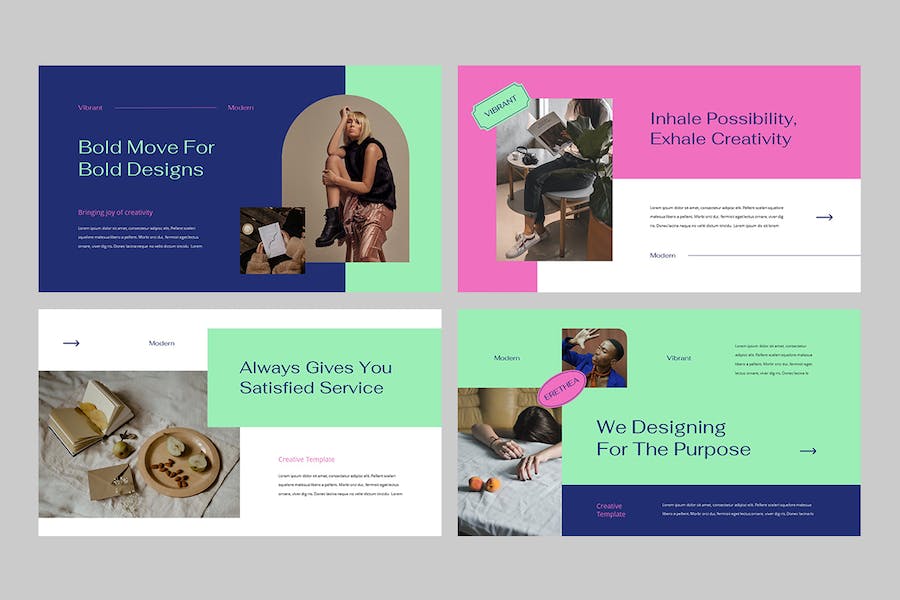 创意设计视觉展示作品集PPT模板 - 顶尖PPT