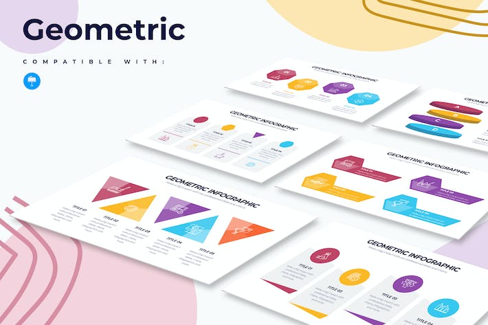 商业几何信息图表keynote模板 - 顶尖PPT