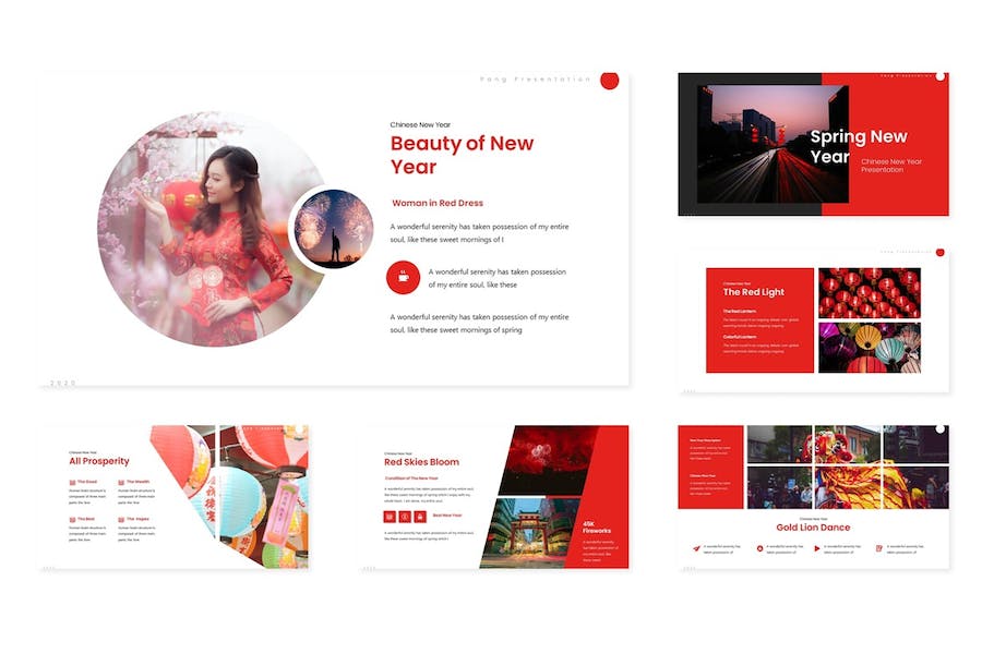 春节新年传统节日庆祝方案Keynote模板 - 顶尖PPT