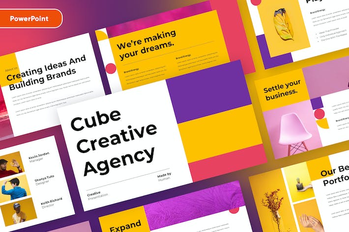 几何风格创意PPT模板 - 顶尖PPT