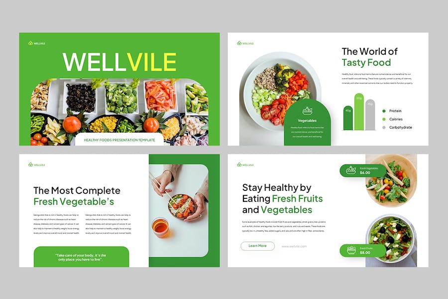 健康食品营养餐饮绿色生活PPT模板 - 顶尖PPT