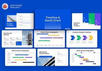 时间轴甘特图项目管理PPT模板 - 顶尖PPT