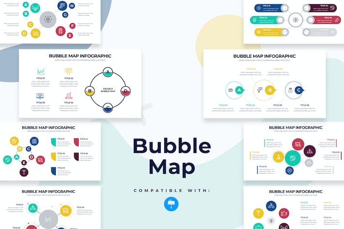 商业气泡地理位置分析信息图形Keynote模板 - 顶尖PPT