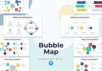 商业气泡地理位置分析信息图形Keynote模板 - 顶尖PPT