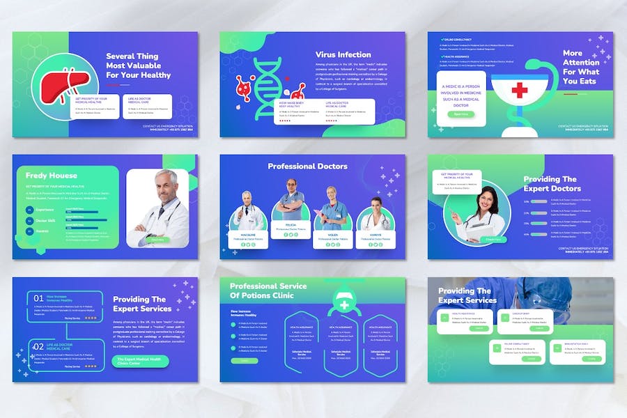 医疗健康疾病治疗护理Keynote模板 - 顶尖PPT