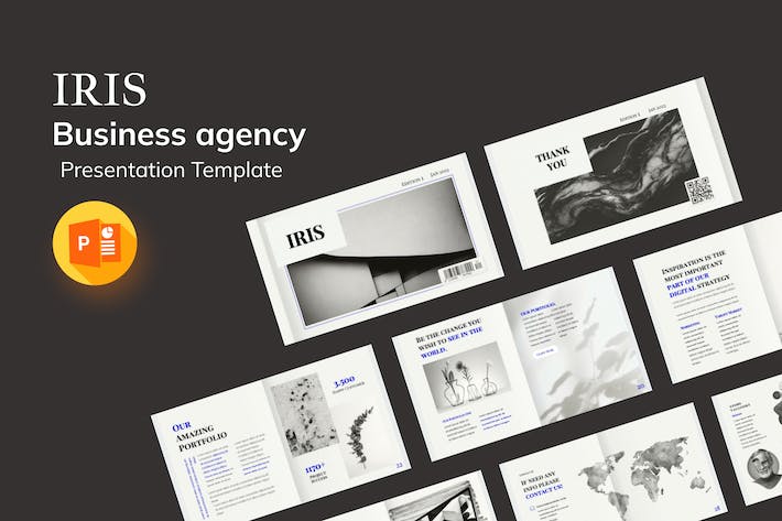 商业机构虹膜主题PPT模板 - 顶尖PPT