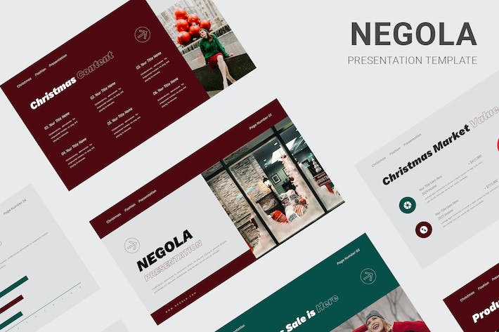 简约时尚圣诞节时尚主题keynote模板 - 顶尖PPT