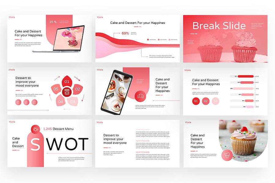 糕点甜品竞品分析keynote模板 - 顶尖PPT