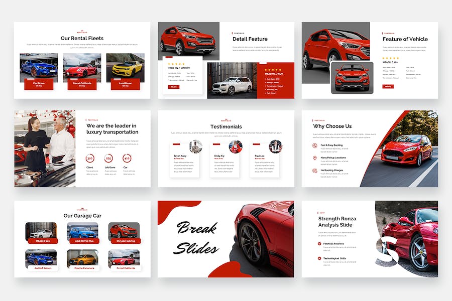 汽车租赁行业业务展示PPT模板 - 顶尖PPT