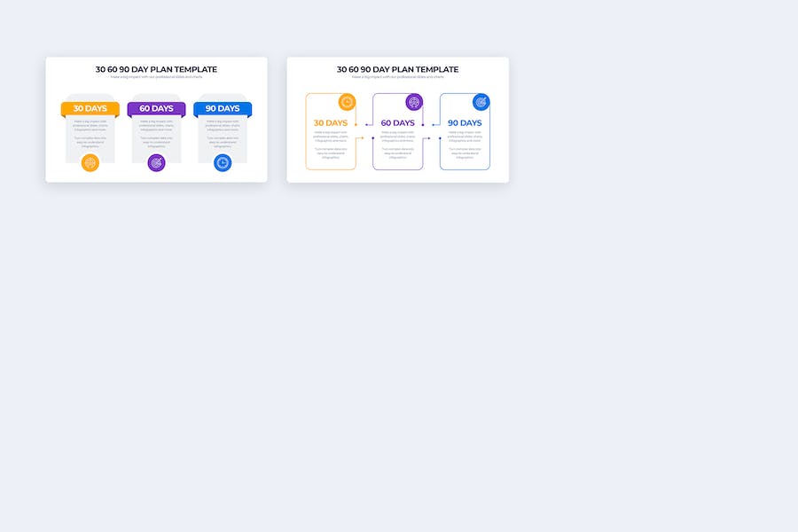 企业30天60天90天计划信息图PPT模板 - 顶尖PPT