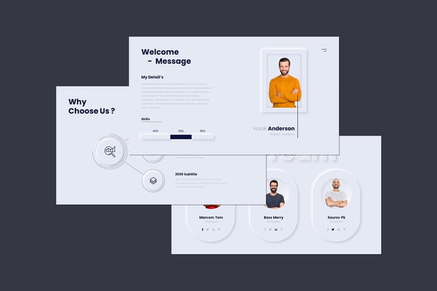 新拟态设计商务计划总结PPT模板 - 顶尖PPT