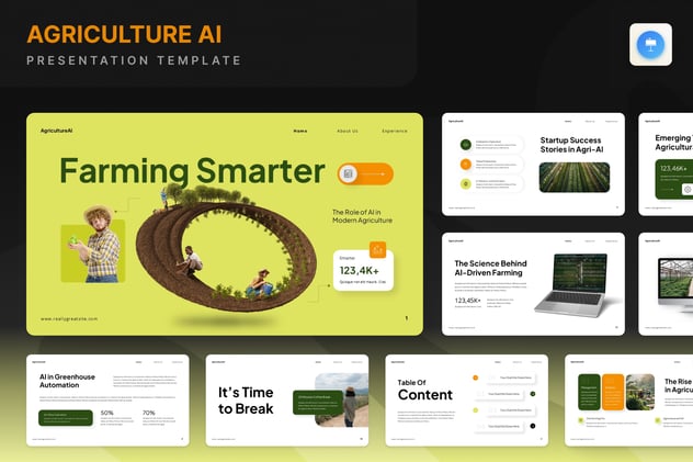 农业人工智能演示keynote模板 - 顶尖PPT