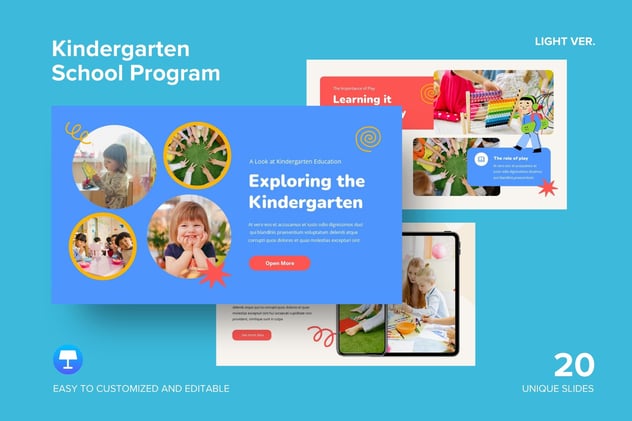幼儿园学校教育课程计划Keynote模板 - 顶尖PPT
