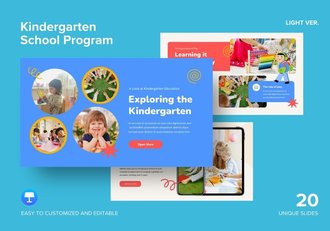 幼儿园学校教育课程计划Keynote模板 - 顶尖PPT