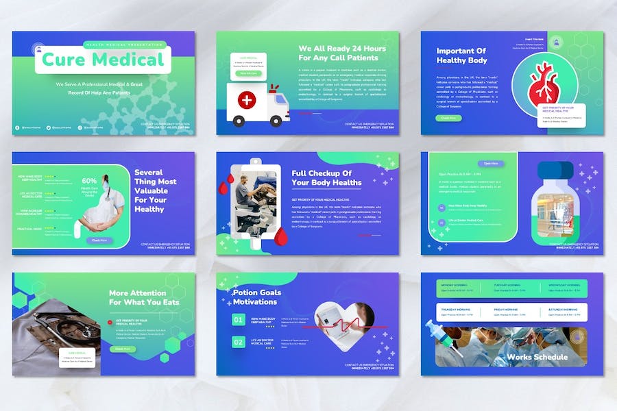 医疗健康疾病治疗护理Keynote模板 - 顶尖PPT