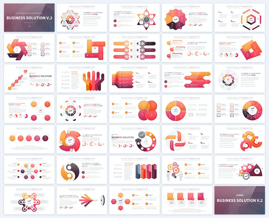 商业解决方案聚合要点图形keynote模板 - 顶尖PPT