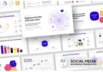 社交媒体营销运营信息图形Keynote模板 - 顶尖PPT