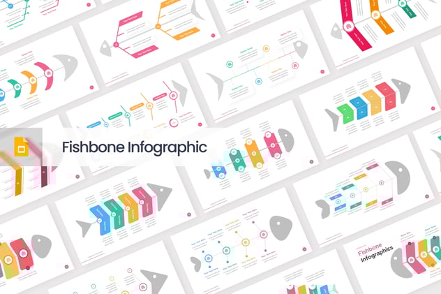 企业运营分析鱼骨图信息图PPT模板 - 顶尖PPT
