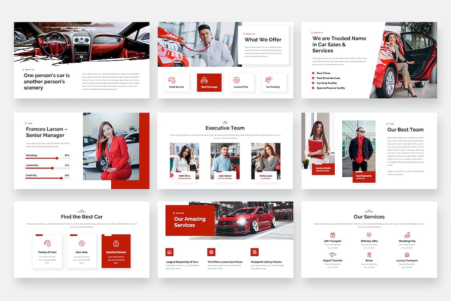 汽车租赁行业业务展示PPT模板 - 顶尖PPT