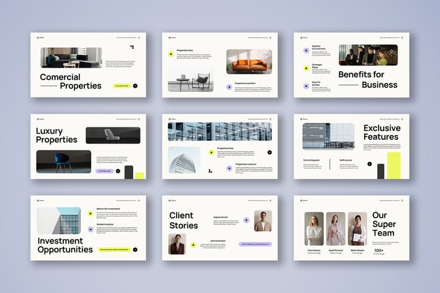奶油绿现代房地产行业keynote模板 - 顶尖PPT