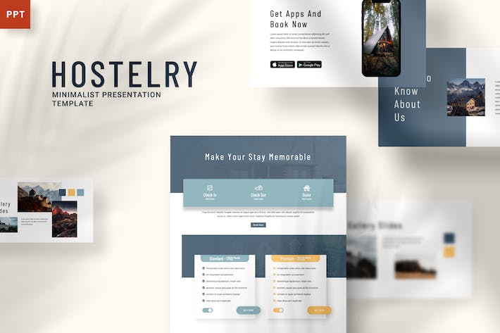 旅店旅游民宿PPT模板 - 顶尖PPT