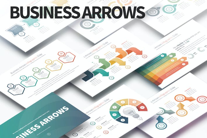 彩色商务箭头指向图形PPT模板 - 顶尖PPT