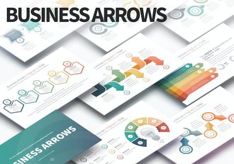 彩色商务箭头指向图形PPT模板 - 顶尖PPT