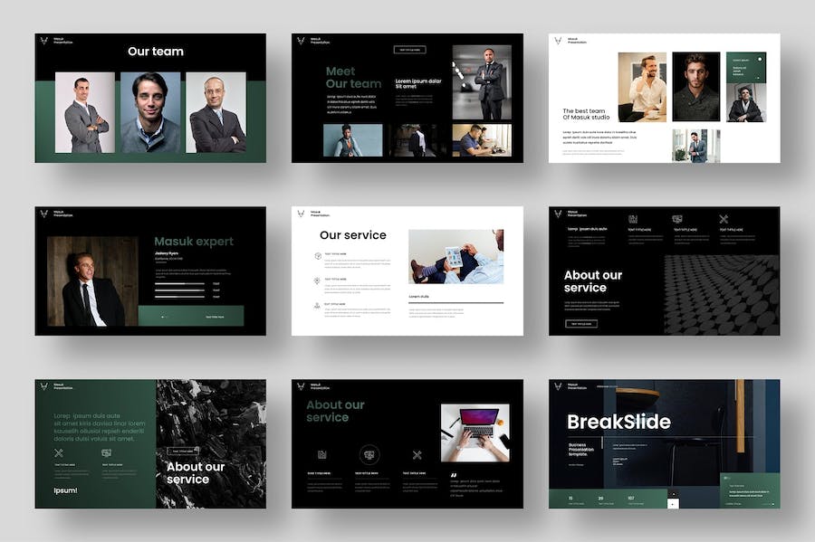 国外黑色系商务通用keynote模板 - 顶尖PPT