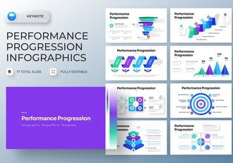 绩效进步信息图形keynote模板 - 顶尖PPT