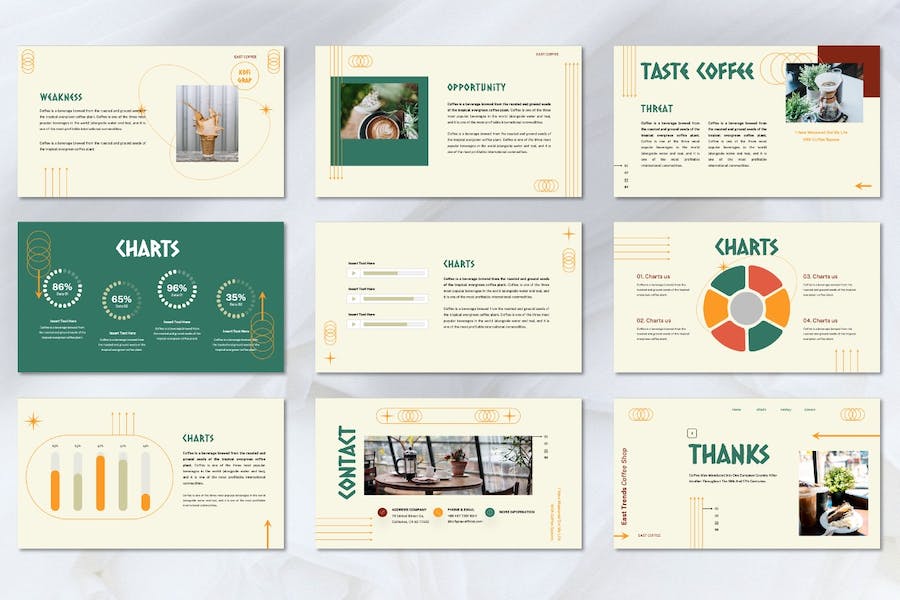 咖啡品牌推广营销方案Keynote模板 - 顶尖PPT