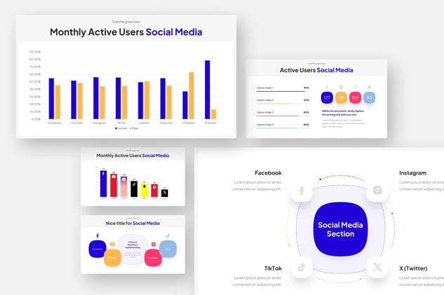 社交媒体营销运营信息图形Keynote模板 - 顶尖PPT