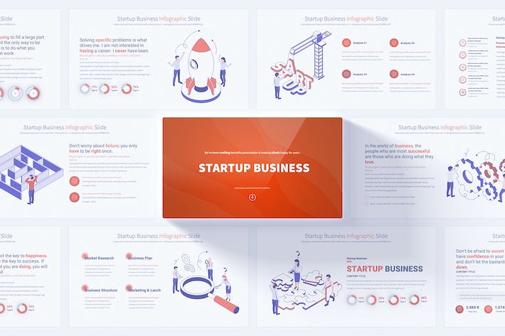 创业公司概念图形PPT模板 - 顶尖PPT