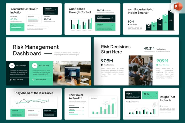 风险管理仪表板监控系统PPT模板 - 顶尖PPT