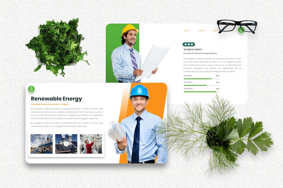 替代能源新能源环保展示PPT模板 - 顶尖PPT