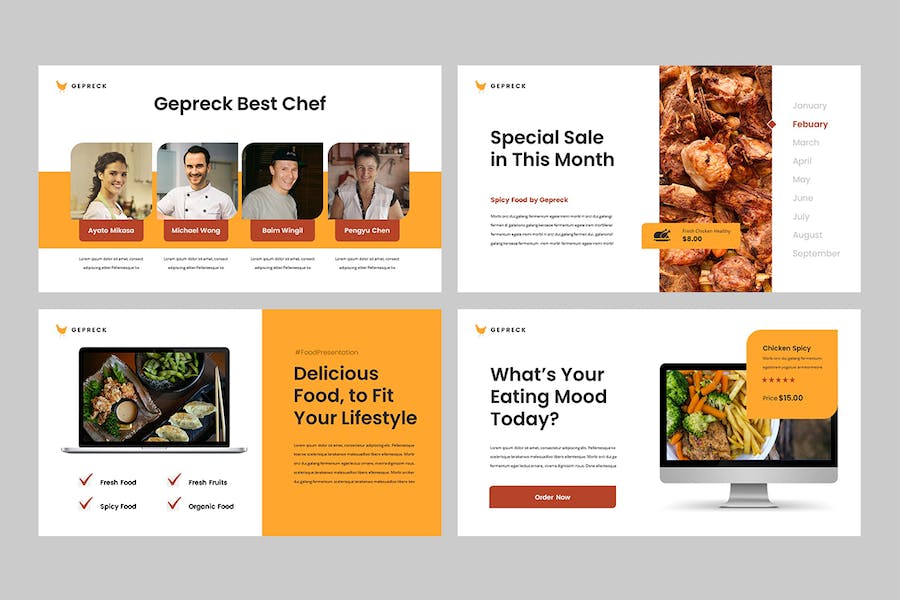 美食餐饮品牌推介方案展示PPT模板 - 顶尖PPT